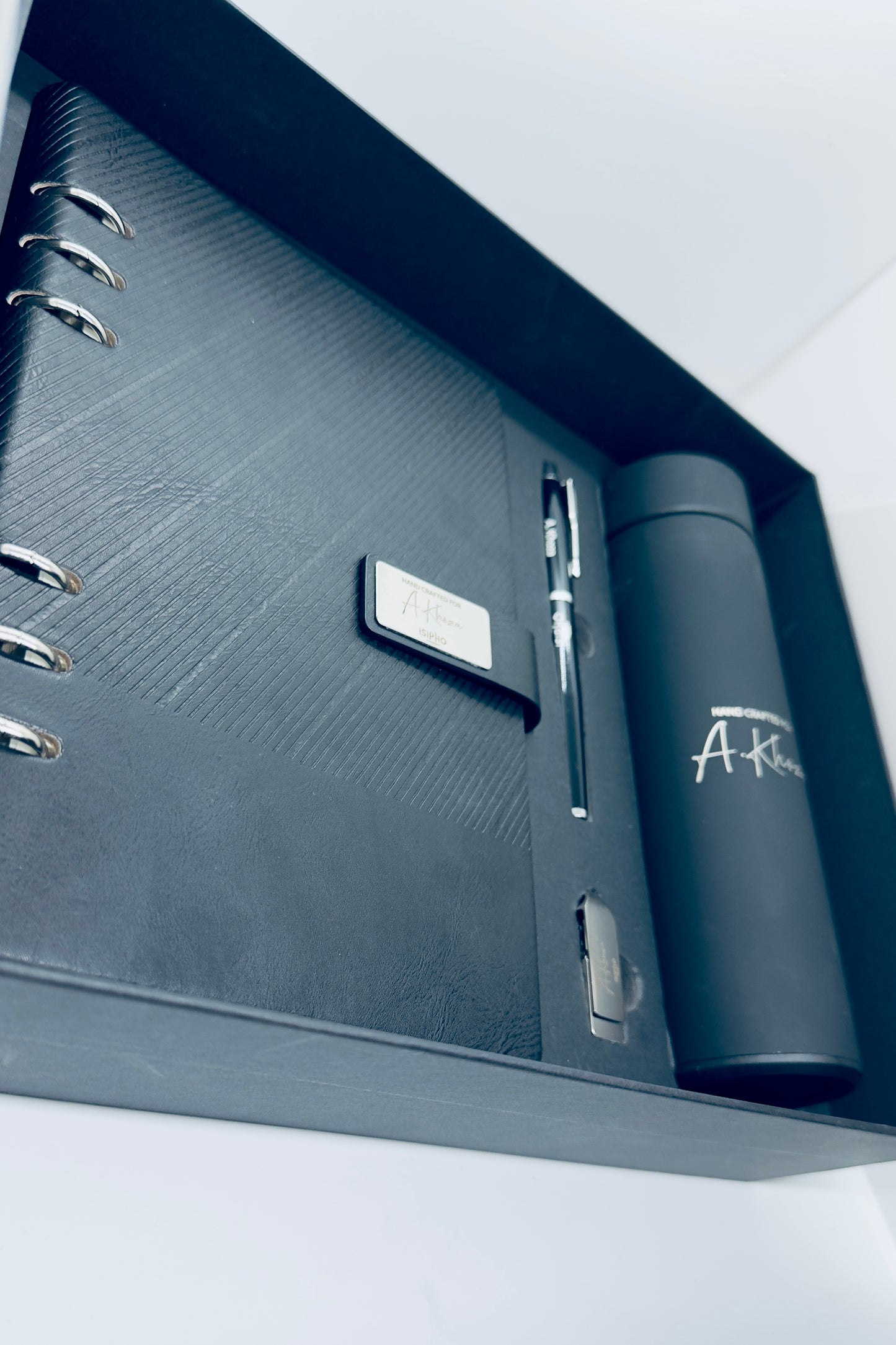 Premium Diary + Pen + 16GB USB +Smart Bottle with LED temperature display Gift Box