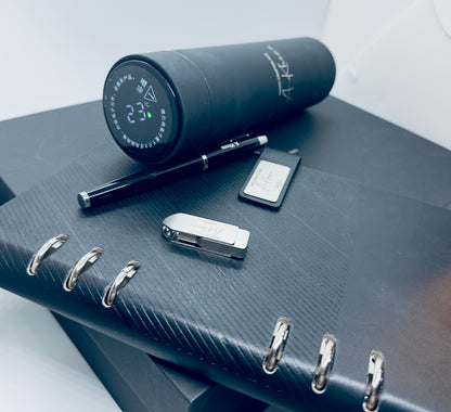 Premium Diary + Pen + 16GB USB +Smart Bottle with LED temperature display Gift Box