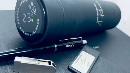 Premium Diary + Pen + 16GB USB +Smart Bottle with LED temperature display Gift Box
