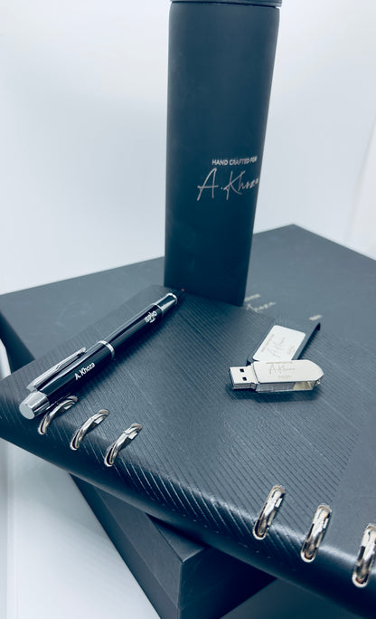 Premium Diary + Pen + 16GB USB +Smart Bottle with LED temperature display Gift Box