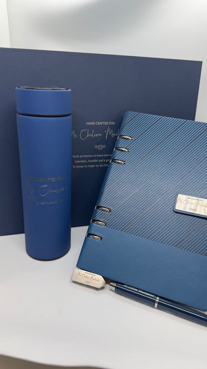 Premium Diary + Pen + 16GB USB +Smart Bottle with LED temperature display Gift Box