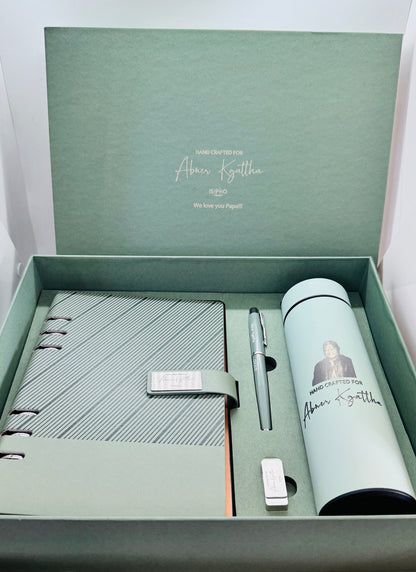 Premium Diary + Pen + 16GB USB +Smart Bottle with LED temperature display Gift Box