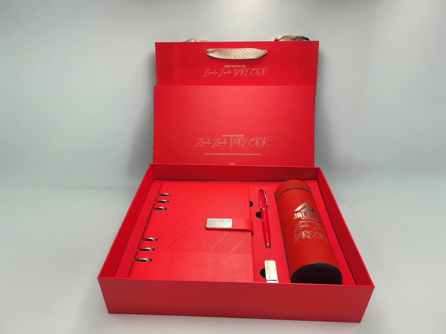 Premium Diary + Pen + 16GB USB +Smart Bottle with LED temperature display Gift Box
