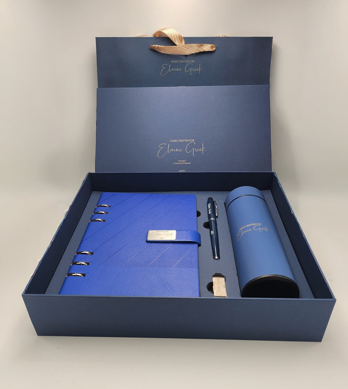 Premium Diary + Pen + 16GB USB +Smart Bottle with LED temperature display Gift Box