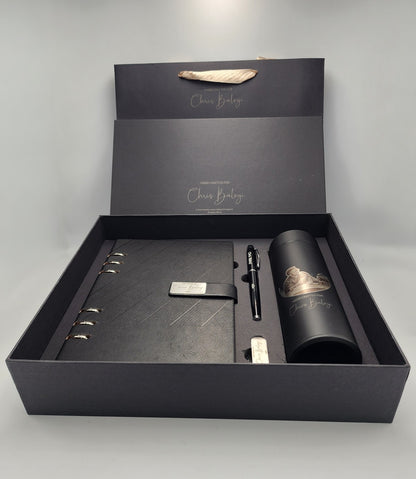 Premium Diary + Pen + 16GB USB +Smart Bottle with LED temperature display Gift Box