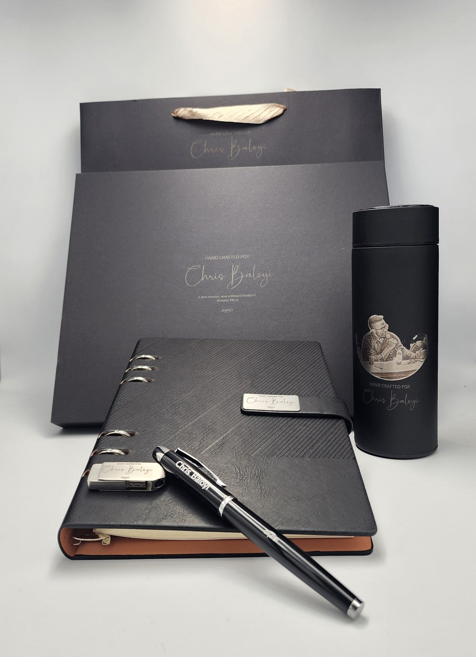 Premium Diary + Pen + 16GB USB +Smart Bottle with LED temperature display Gift Box