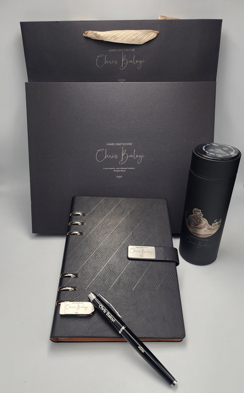 Premium Diary + Pen + 16GB USB +Smart Bottle with LED temperature display Gift Box