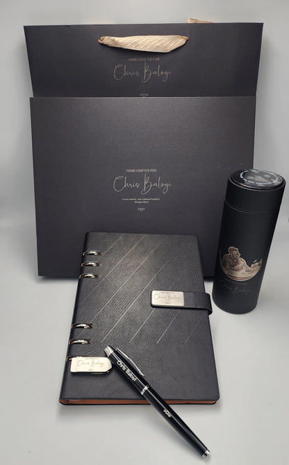 Premium Diary + Pen + 16GB USB +Smart Bottle with LED temperature display Gift Box