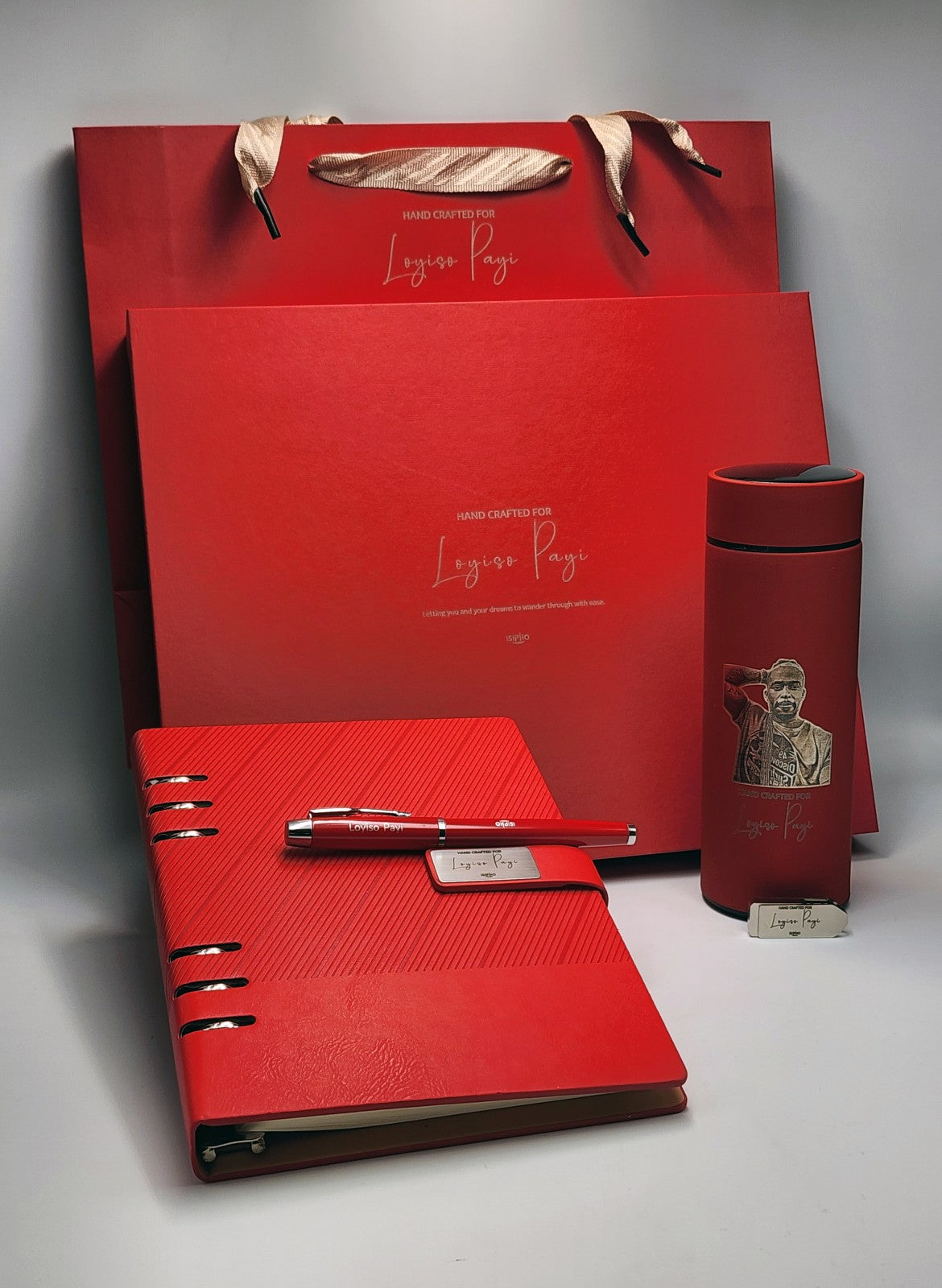 Premium Diary + Pen + 16GB USB +Smart Bottle with LED temperature display Gift Box