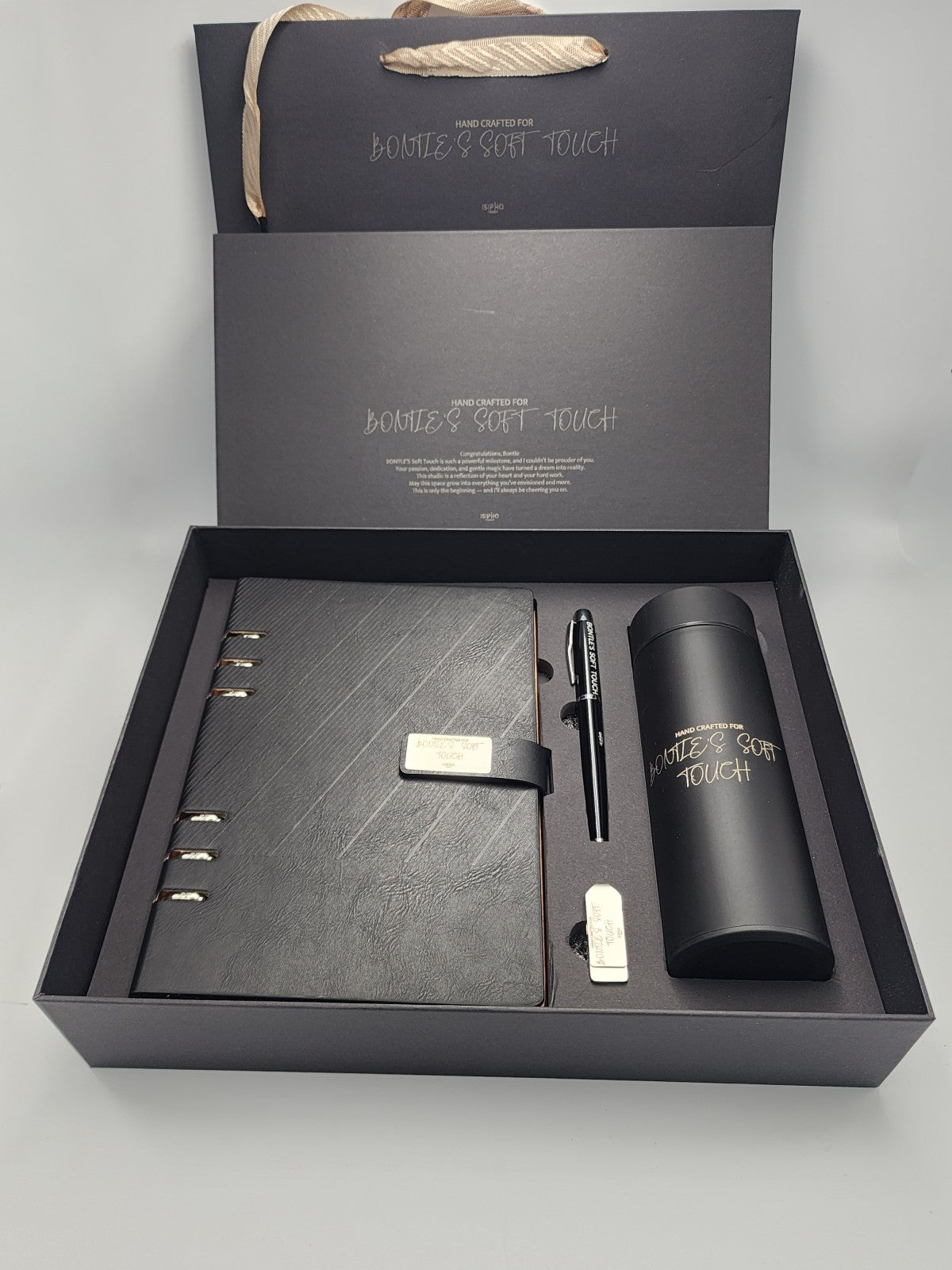 Premium Diary + Pen + 16GB USB +Smart Bottle with LED temperature display Gift Box