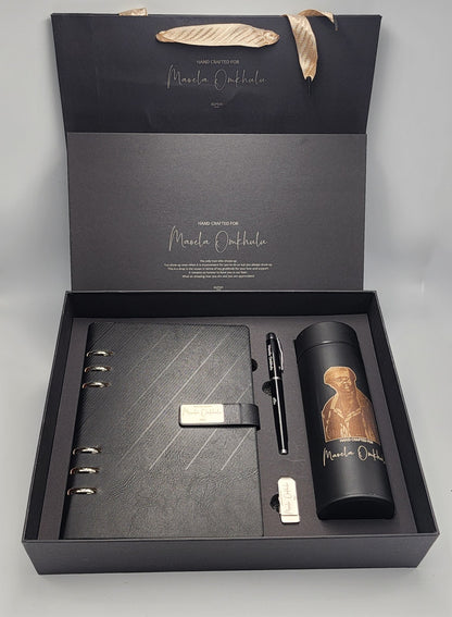 Premium Diary + Pen + 16GB USB +Smart Bottle with LED temperature display Gift Box