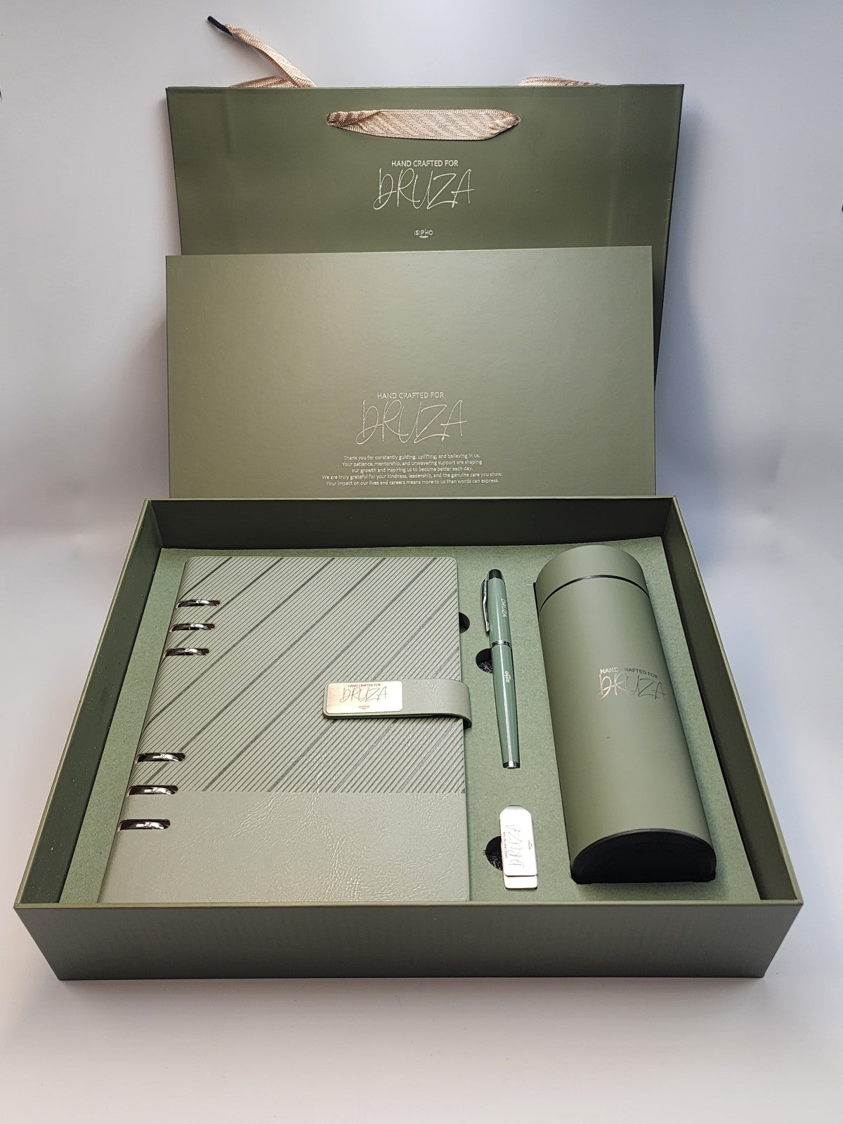 Premium Diary + Pen + 16GB USB +Smart Bottle with LED temperature display Gift Box