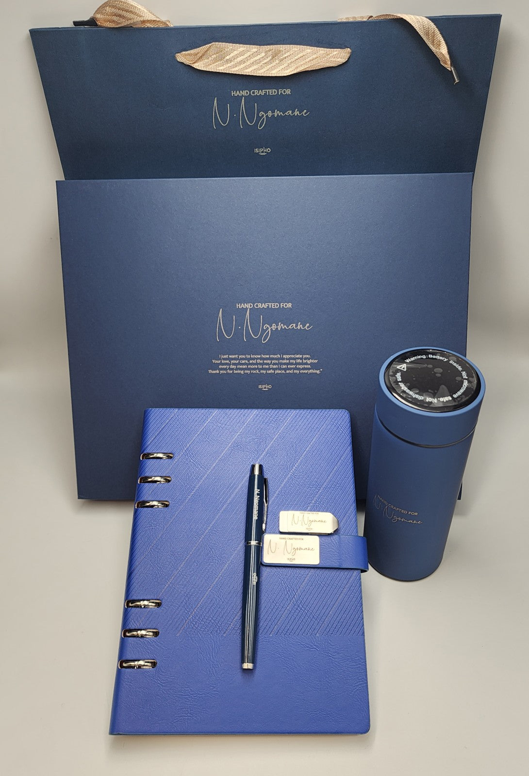 Premium Diary + Pen + 16GB USB +Smart Bottle with LED temperature display Gift Box