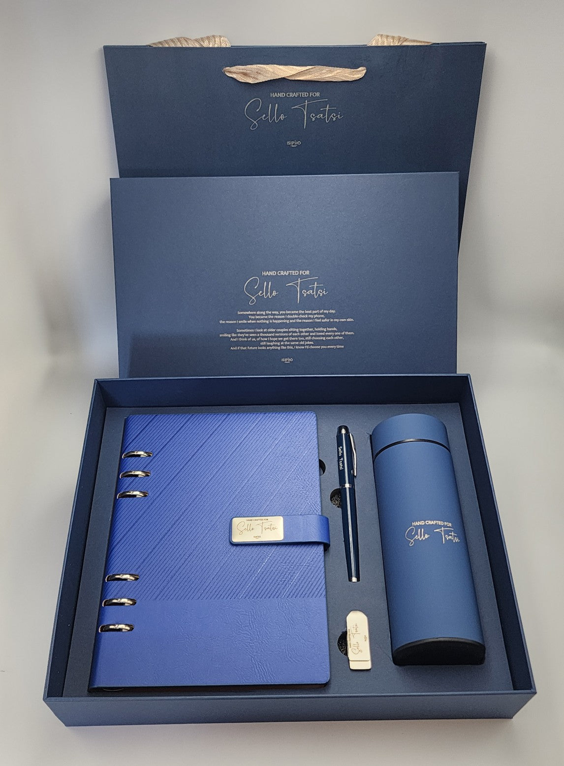 Premium Diary + Pen + 16GB USB +Smart Bottle with LED temperature display Gift Box