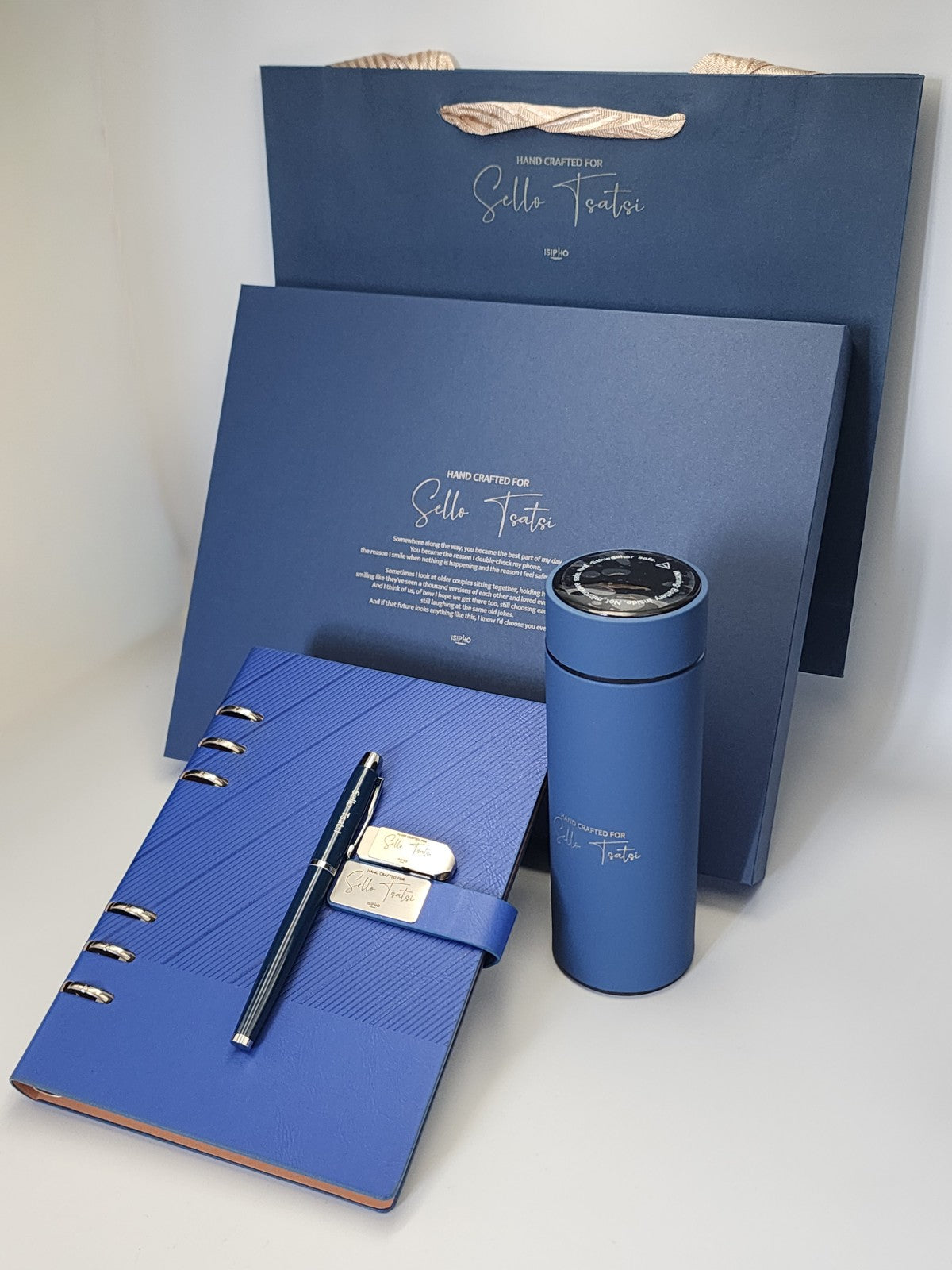 Premium Diary + Pen + 16GB USB +Smart Bottle with LED temperature display Gift Box