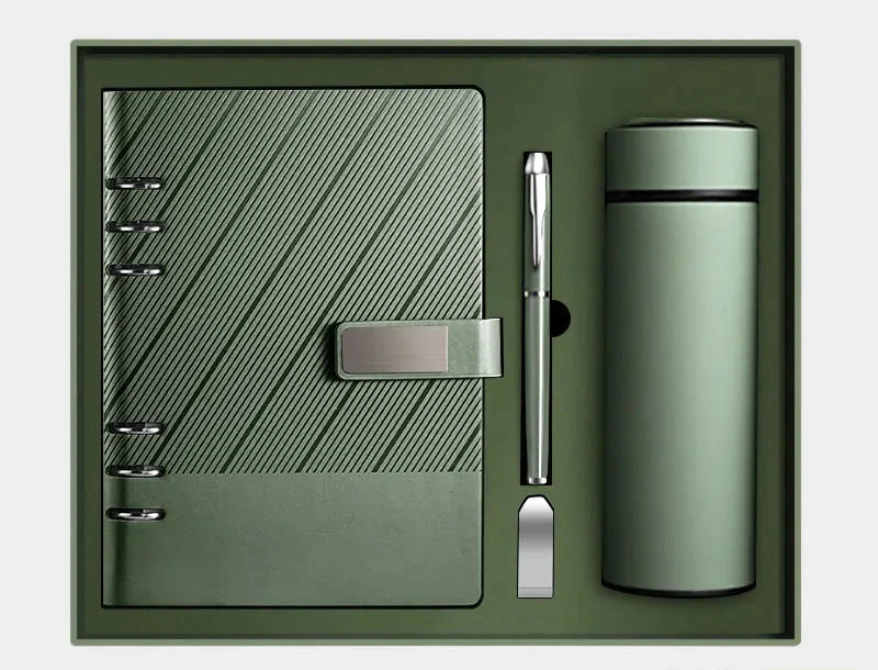 Premium Diary + Pen + 16GB USB +Smart Bottle with LED temperature display Gift Box
