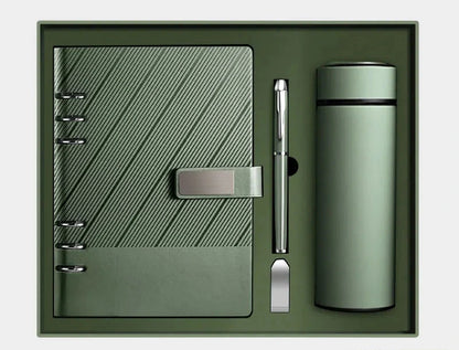 Premium Diary + Pen + 16GB USB +Smart Bottle with LED temperature display Gift Box